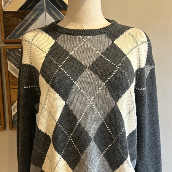Brandy Melville John Galt Bernadette Argyle Pullover Sweater One Size - Picture 2 of 6